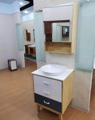 China 2021 Modern New Modern Floor Standing Bathroom Vanity Plywood MDF Bathroom Mirror Cabinet With 3 Drawers for sale