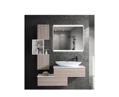 China 2021 New Meitao Modern Design Wall Mount MDF Modern Bathroom Cabinet With Led Lighting for sale