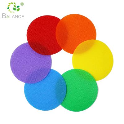 China Viable Number Colorful Sitting Spot Rug Markers Hook And Loop Circle Dots for sale