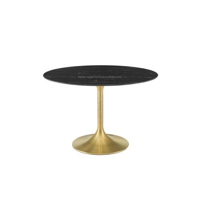 China Modern Round Rush Tables For Living Room Furniture Marble Top Table Tulip Base Wedding Stainless Steel Metal Tables for sale