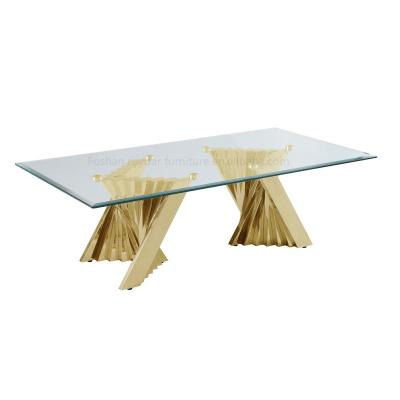 China Nordic Knockdown Rectangle Shape Stainless Steel Design Single Base Dining Table Sets Glass Top Round for sale