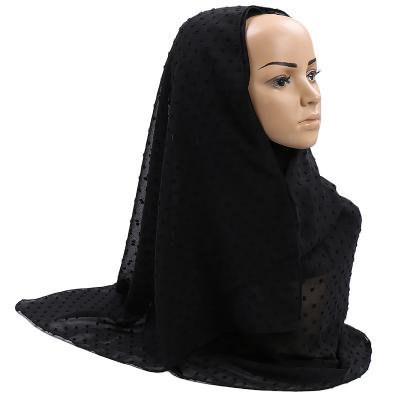 China Monochrome Chiffon Hijab Pearl Chiffon Wool Ball Scarf Islamic, Quick and Convenient for sale