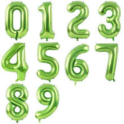 China Gift Toy Number Balloon 40inch Green Number Foil Balloon Decoration For Party Birthday Foil Globos for sale