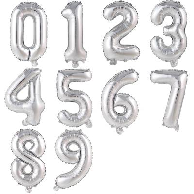 China Silver Gift Toy Number Balloon 40inch Globos For Party Decoration Birthday Wedding Foil Balloon for sale