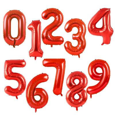 China Red Wedding Gift Toy Number Balloon 40inch Decoration Foil Helium Globos For Birthday Party Supplier Balloon Maker for sale