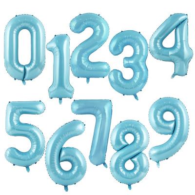 China 40 inch pearl blue azul globos digital blue gift Toy Number balloons 0 to 9 for birthday wedding party decoration for sale