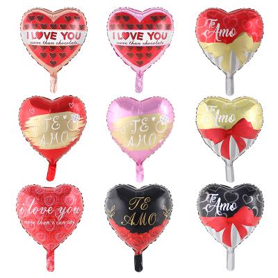 China AMO heart-shaped te de Decoracion San Valentin globo corazon de amor foil love balloons Valentine's Day Toy New 18inch gift I love you for sale