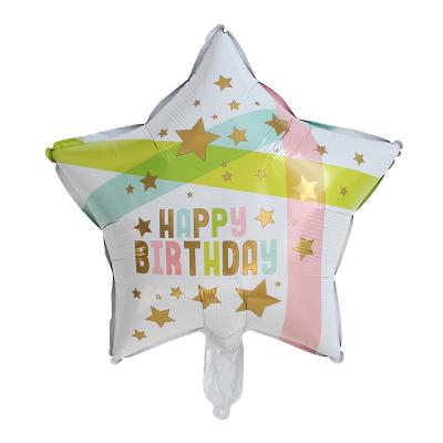 China Five-pointed shape balloons gift toy 18inch white happy birthday star globo pentagram Feliz cumpleanos for sale