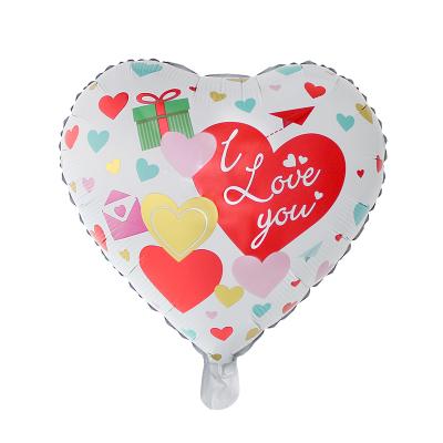 China Wholesale Gift Toy New Arrivals 18inch aluminum foil heart shaped balloons I love you for wedding valentine decoration globos for sale