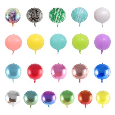 China Gift Toy 22inch 4D Color Round Shape Sphere Foil Balloon Pure 4d Globos 4d Para Fiestas Valentine's Day Birthday Party Wedding Decoration for sale