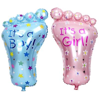 China Gift Toy Acclarent Balloon Inflation It's a Baby Boy Girl Baby Feet Foil pie cumpleanos balon globos baby shower decor for sale