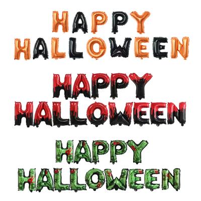 China Gift Toy High Quality 16Inch Inflatable Alphabet Banner Happy Halloween Letter Foil Balloons For Halloween-Decor Party Supplies for sale