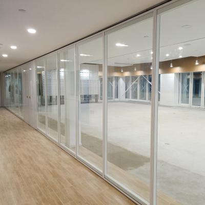 China Modern commercial double glass wall office glass partition frame interior aluminum partition wall system for sale