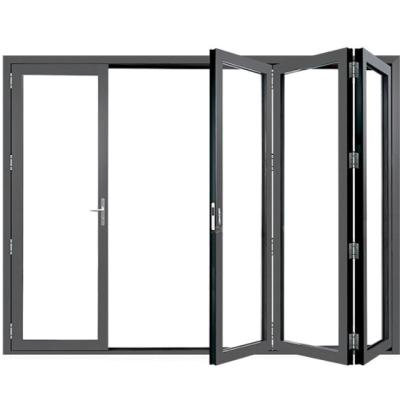 China Contemporary Durable Aluminum Folding Doors Folding Stained Glass Doors Price for sale