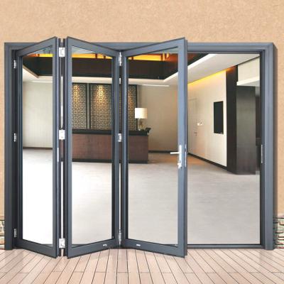 China Customized modern waterproof folding door aluminum partition folding glass doors for villa for sale