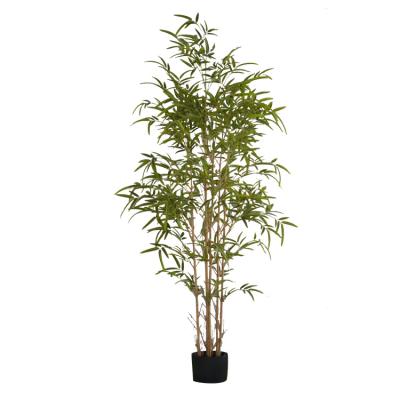 China Durable Wholesale Artificial Home Decorative Fake Garden Plant Bamboo Leaves In Pot for sale