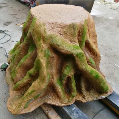 China Evergreen Fiberglass Products Props Cheap Artificial Dried Tree Stumps Fake Tree Stump Root Stump for sale