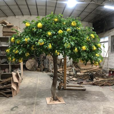 China Wholesale Evergreen Garden Artificial Fruit Plants Props Citrus Grandi Tree Fake Tall Grapefruit For Sale for sale