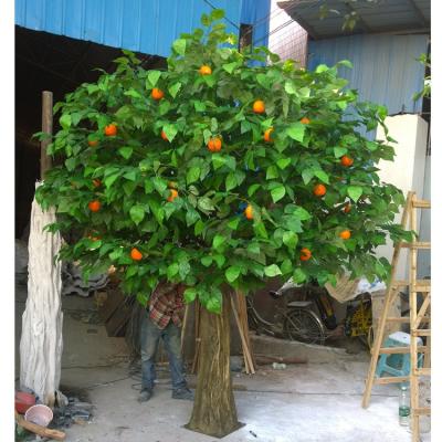 China Wholesale Party Window Display Props Decoration Artificial Plantas Evergreen Fruit Trees Orange for sale