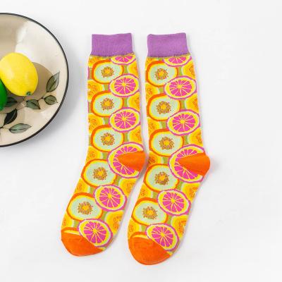 China European-style cotton new tube top and American jars bright color cotton creative medium tube jars Hip Hop high top women's socks for sale