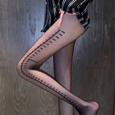 China Antibacterial Sexy Ultra-thin Anti-hook Silk Scale Printing Arbitrarily Cut Pantyhose for sale