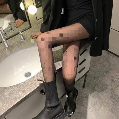 China Arbitrary Cut Women's B Letter Thin Anti-hook Silk Stockings Antibacterial High Quality Velvet Pantyhose for sale