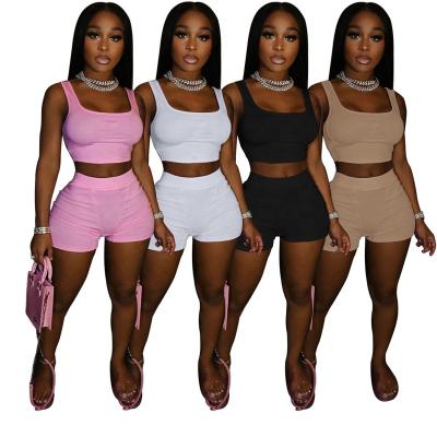 China New QUICK DRY women's clothes invest the top sexy shorts sports two-piece casual suit for sale