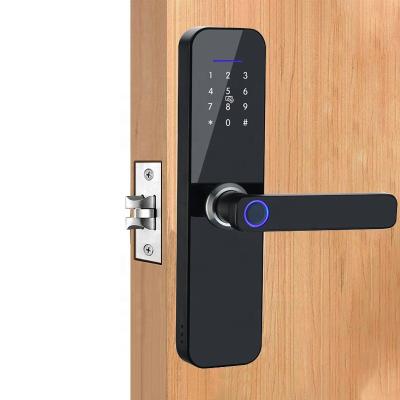 China Home Electronic Smart Keyless Password Entry Door Lock Semi-automatic Fingerprint Smart Door Lock Office Apartments Hotel Handle Lock for sale