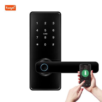 China Hotel Electronic Home Security Lock Aluminum Alloy Keypad Digital Fingerprint Smart Handle Lock for sale