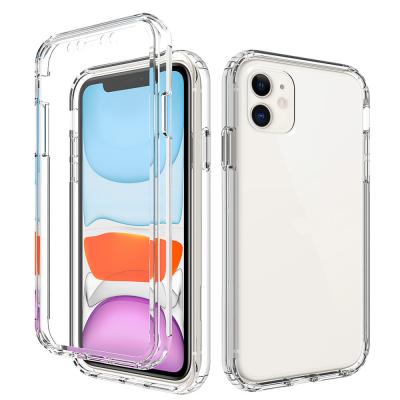 China Fanshion Transparent Biodegradable Phone Cover 2 in 1 Phone Case for iPhone 11 for sale