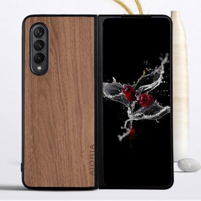 China 2021 Shockproof Design Luxury Wooden Case Cover For Samsung Galaxy Z Fold3 5G Z Fold 3 Wholesale Available for sale