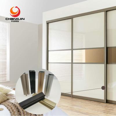 China Sanitary decoration indoor bathroom beware free sample high quality 6063 alloy custom cabinet wardrob sliding door aluminum profile for sale