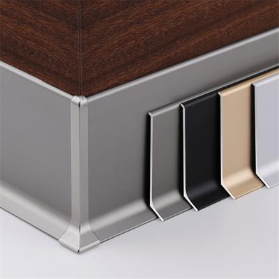 China Modern Self Adhesive Waterproof Aluminum Skirting Board Profile Wall Protector Metal Skirting Board for sale