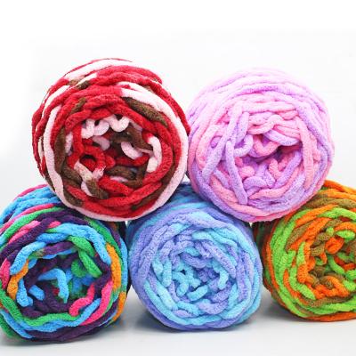 China Bulky Anti-Bacteria Dimuni Chenille Yarn Knit Baby Yarn For Hand Knitting 100% Polyester 100% Vegan Yarn for sale