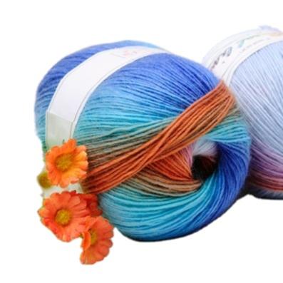 China Dimuni Viable Wholesale Lbrazil Braiding Colorful Rainbow Crochet Yarn Knitting Fancy Knitting 100% Cake Wool Yarn for sale