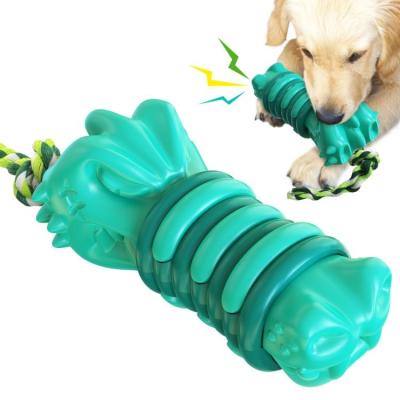 China New Viable Indestructible Interactive Dog Toys Grinding Teeth Cleaning Pet Squeak Chew Toys Great Dog Toys For Aggressive Chewers for sale