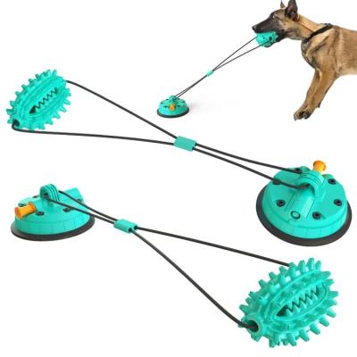 China Viable Newcomers Indestructible Toy Grinding Teeth Cleaning Pet Dog Chew Chew Toy Rope Suction Cup Ball Dog Toys For Training for sale