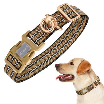 China Amazon Reflective Hot Seller Dog Collars Soft Nylon Adjustable Tactical Dog Collar With Heavy Duty for sale