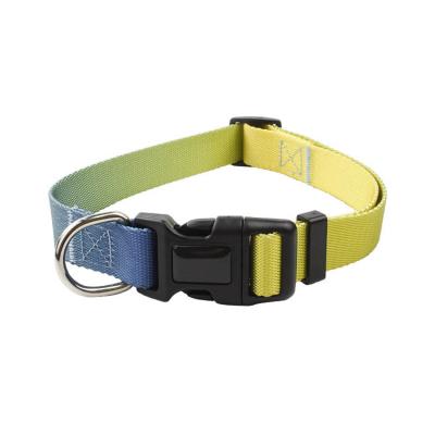 China Bulk Quick Release Dog Collar Gradient Color Solid Color Popular Adjustable Dog Collars for sale