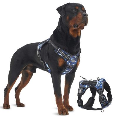 China Bestselling Best Selling Amazon Reflective Military Easy Pet Harness Adjustable Breathable Service Dog Harnesses For Running Or Training for sale