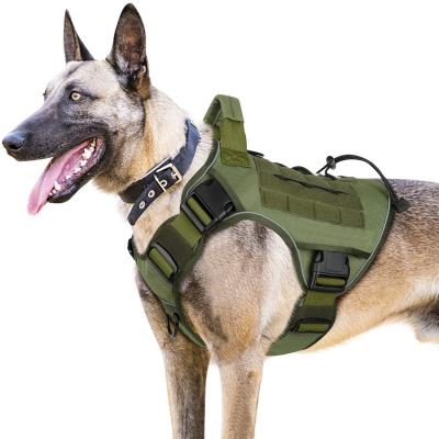 China Reflective Custom Design Reflective K9 No Pull Pet Harness Dog Harness Tactical Vest With Handle For Large Dog for sale