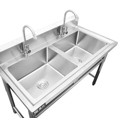 China With Faucet Kitchen Sinks For Hotel Restaurant Canteen Stainless Steel Sink Space Metal Lab Sink Larger for sale