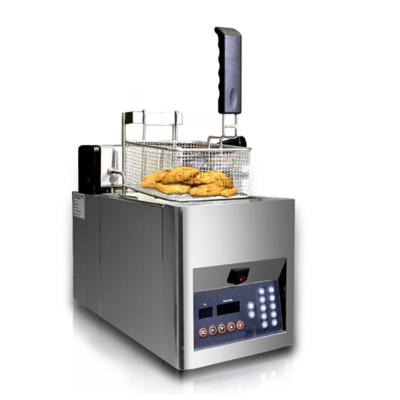 China Potato Chips Fryer Machine Stainless Steel Potato French Fries Machine Restaurant Electric Time Changing Single Tank Food Sales for sale