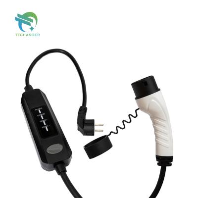 China Portable LED EV Charger 16A Type 1 - EV Home Use 2 EV Car Charger Charging Cable ACPQ-SE-M2DL-13-5 for sale