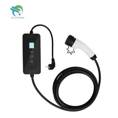 China TTcharger 8A~16A AC Ev Charger Type 1 / Type 2 EVSE Ev Charger IP55 Portable Electric Vehicle Car Charger ACPQ-SE-M2TS-16-5 for sale