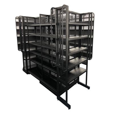 China Single Sided Hot Sale Steel Gondola Shelving Shelving Supermarket Grocery Shelf Light Duty Steel OEM Customized for sale