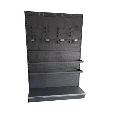 China Double-Sided Hot Sale Gondola Shelving Supermarket Shelf With Perforated Steel Grid Board Shelves for sale