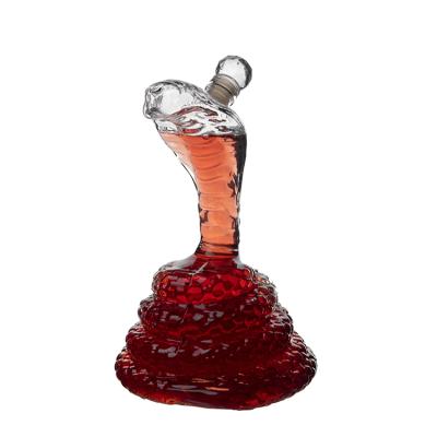 China Other Snake Shape New Design Glass Wine Bottle Empty Glass Wine Decanter Glass Wine Bottle for sale