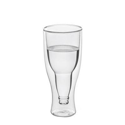 China Wholesale Modern Handmade Double Wall High Borosilicate Beverage Beer Glass Mug for sale