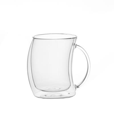 China Modern glassware 400ml glass beer mug with handle glass beer mug for sale for sale